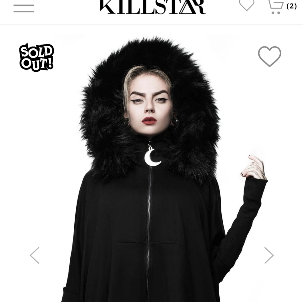 Gothel hooded faux fur coat from killstar
